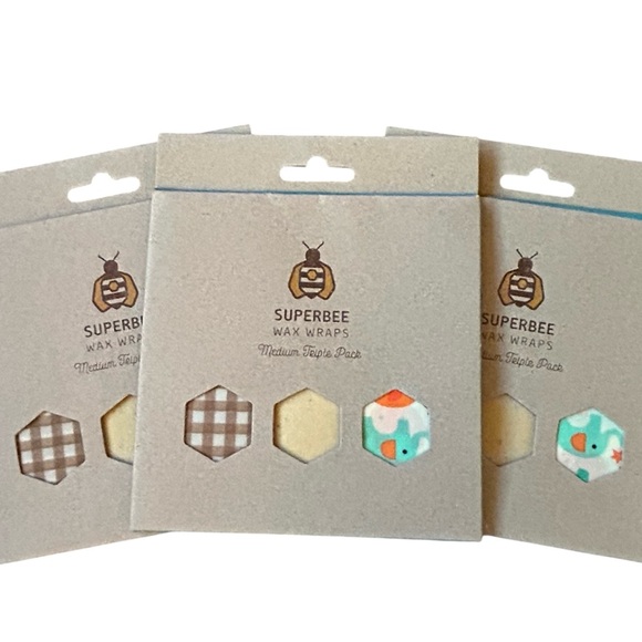 Superbee Other - NEW Superbee Beeswax Wraps, Medium, Triple Pack - Set of 3